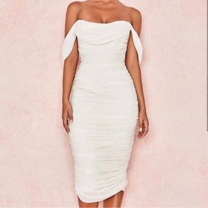 NEVER WORN! WITH TAGS! House of CB dress in an off white ivory color size L